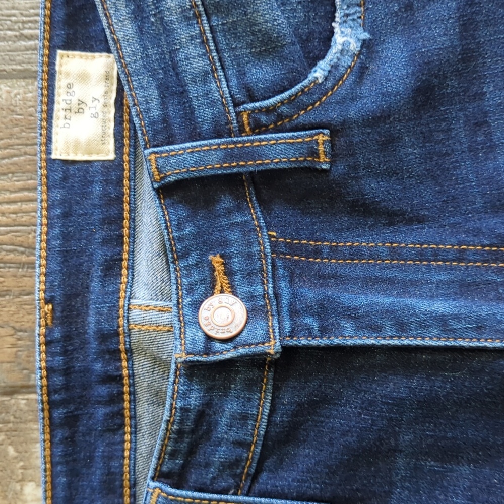 BRIDGE By GLY Mid Rise Skinny stretch distressed jeans style #BG5100L sz 27 tall - Picture 5 of 13